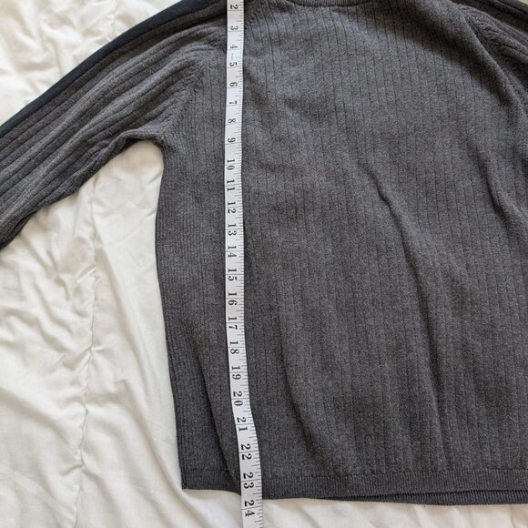 Calvin Klein Jeans Ribbed Crew Neck Sweater Black & Grey Men's Size Large - Picture 6 of 7